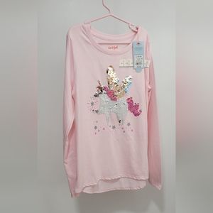 Cat & Jack girls pink long sleeve shirt size  L 10-12